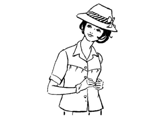Cắt may áo có cầu ngực và cầu vai gài nút phía trước