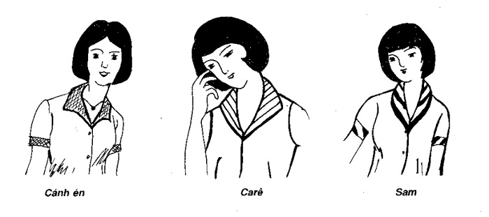 Cắt may bâu cánh nhọn, bâu cánh vuông, bâu cánh cong