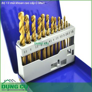 Bộ 13 mũi khoan cao cấp C-Mart A0100A