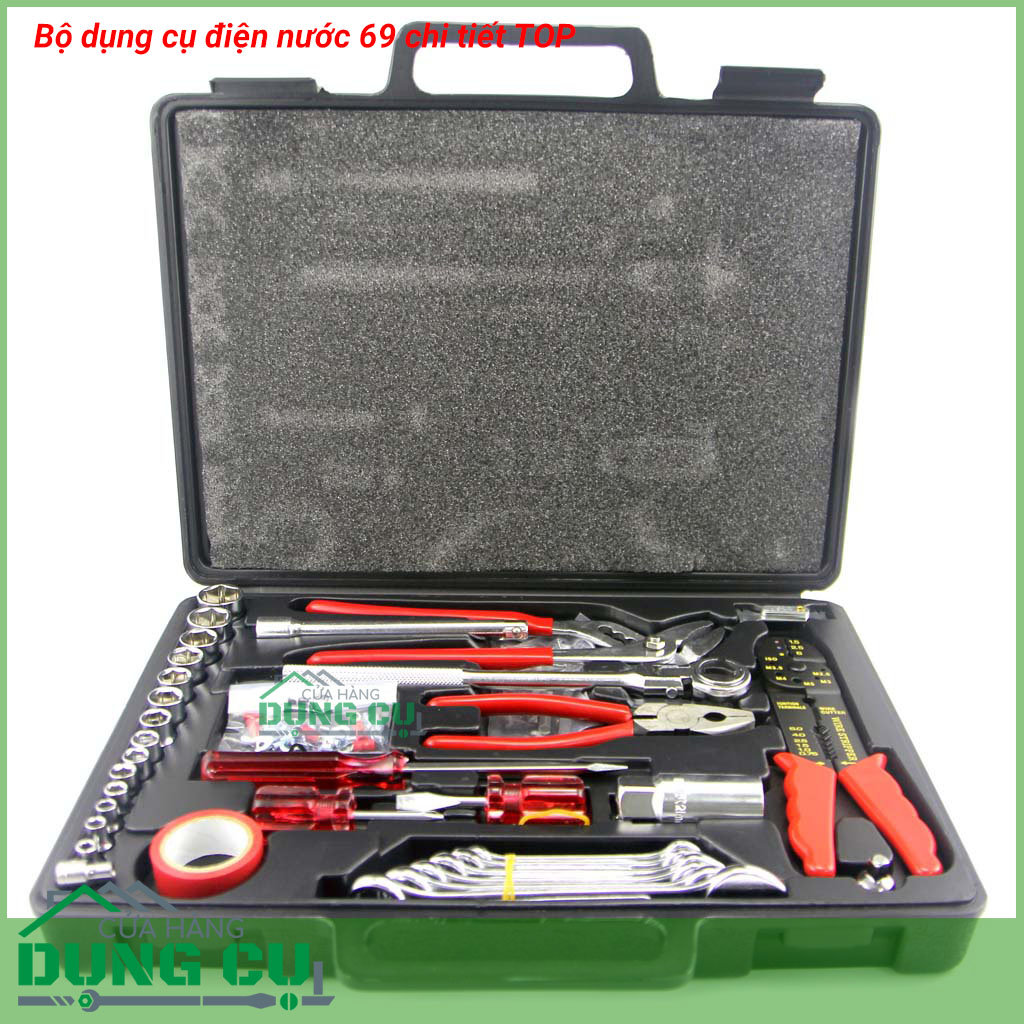 Bộ dụng cụ điện nước 69 chi tiết TOP