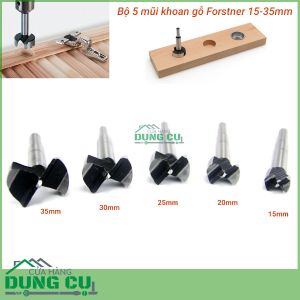 Bộ 5 mũi khoan gỗ kiểu forstner 10-35mm khoan bản lề