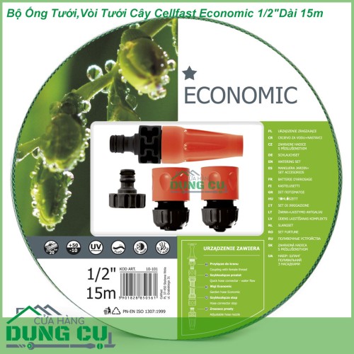 Bộ Ống Tưới,Vòi Tưới Cây Cellfast Economic 1/2″Dài 15m