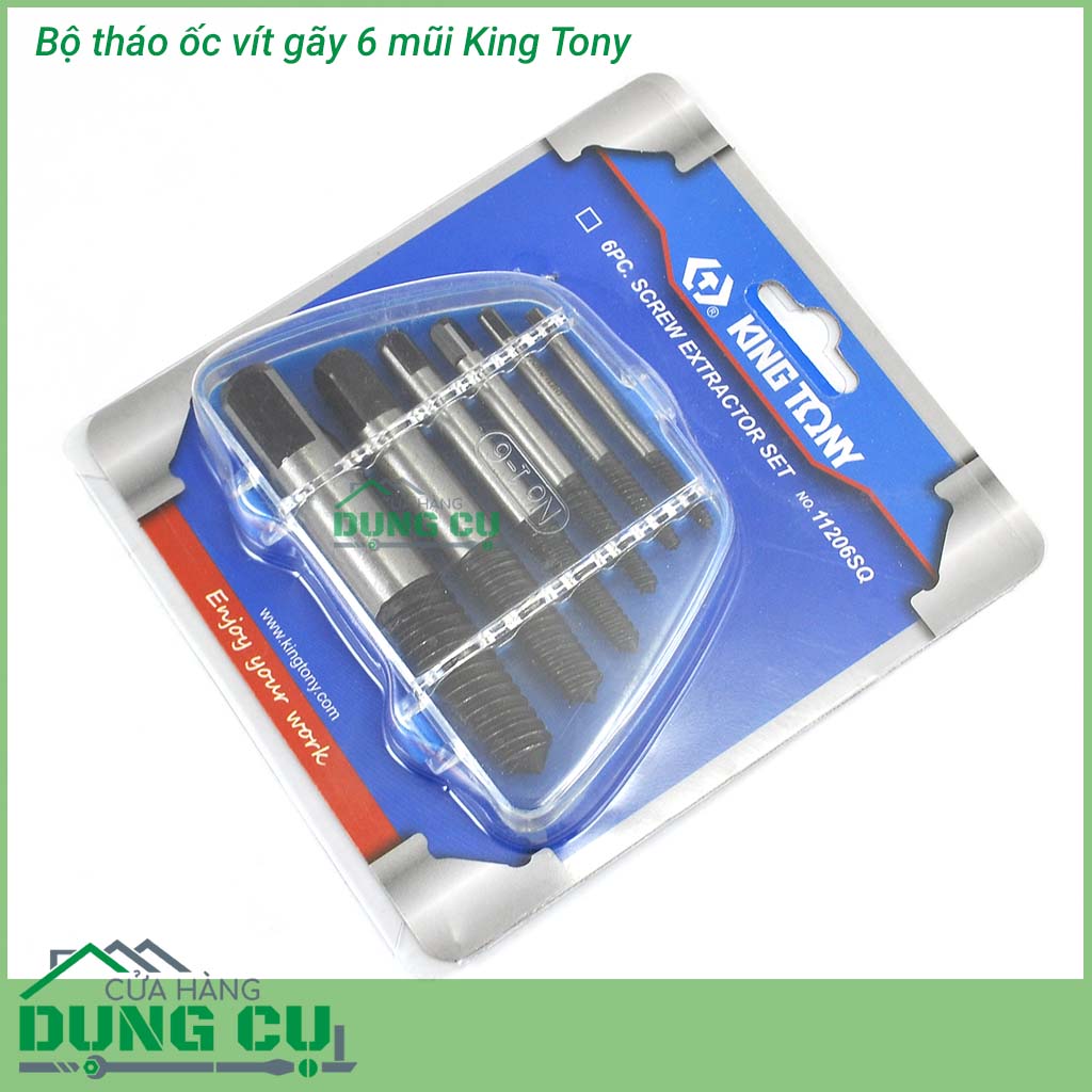 Bộ tháo bu lông ốc vít gãy King Tony 11206SQ