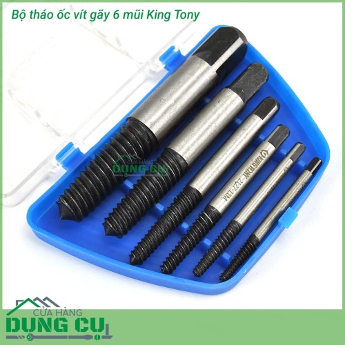 Bộ tháo bu lông ốc vít gãy 6 mũi King Tony 11206SQ