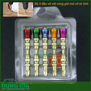 Bộ 5 đầu bắt vít tới hạn 4 cạnh từ tính chuôi lục giác