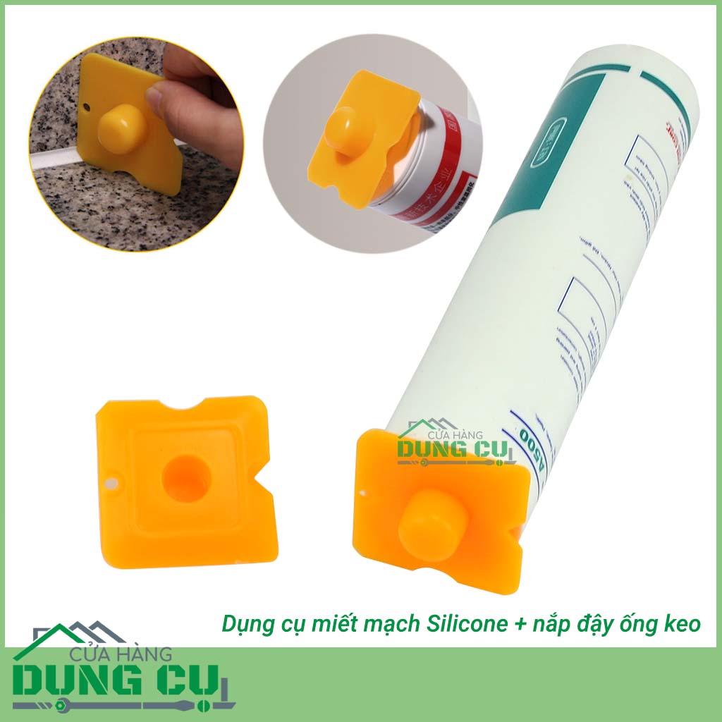 Dụng cụ miết mạch silicone kiêm đậy nắp hộp keo