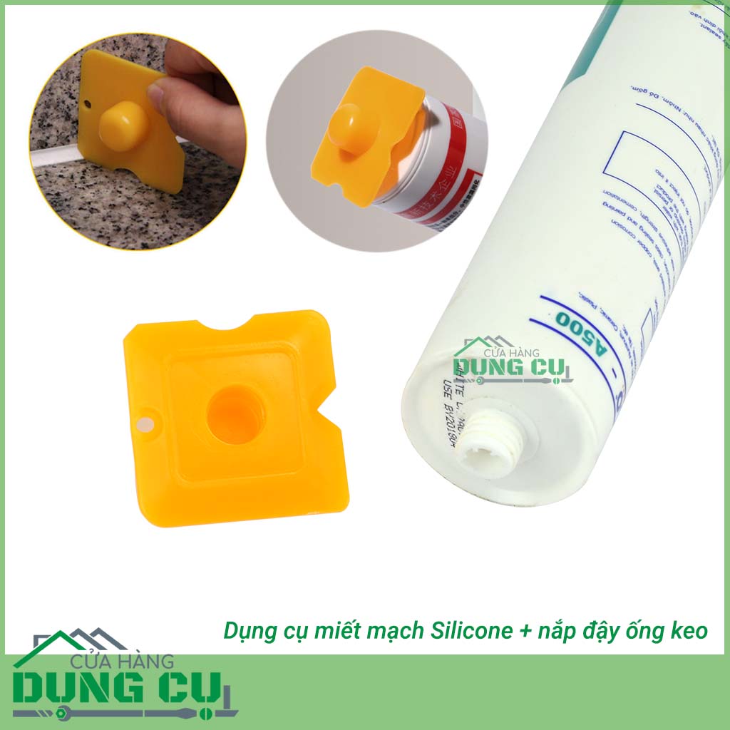 Dụng cụ miết mạch silicone kiêm đậy nắp hộp keo
