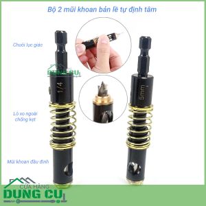 Bộ 2 mũi khoan bản lề 5mm và 1/4