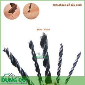 Bộ 5 mũi khoan gỗ đầu đinh 4-10mm thép carbon chuôi lục