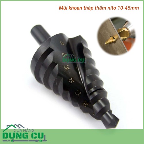 Mũi khoan tháp thấm nitơ 10-45mm chuôi tròn