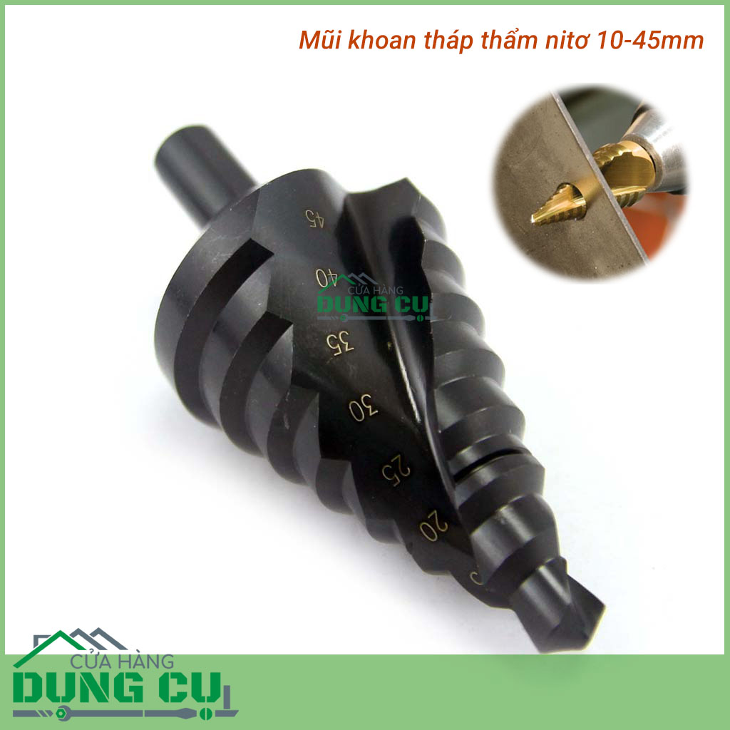 Mũi khoan tháp thấm nitơ 10-45mm chuôi tròn