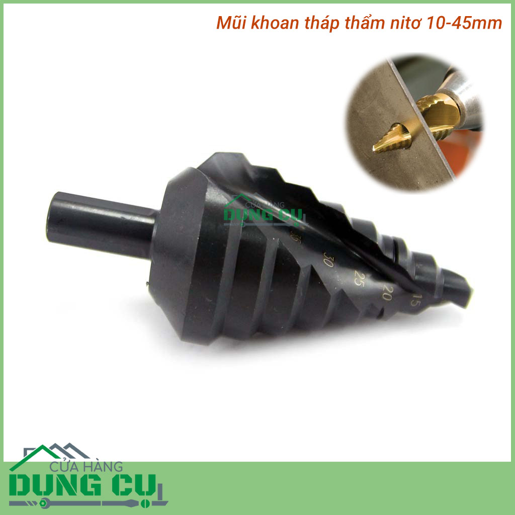 Mũi khoan tháp thấm nitơ 10-45mm chuôi tròn