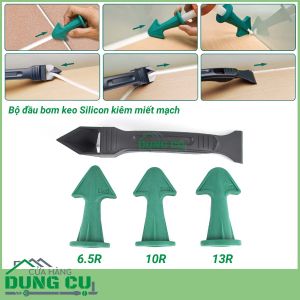 Bộ đầu bơm keo silicone kiêm miết mạch kèm dụng cụ cạo sạch