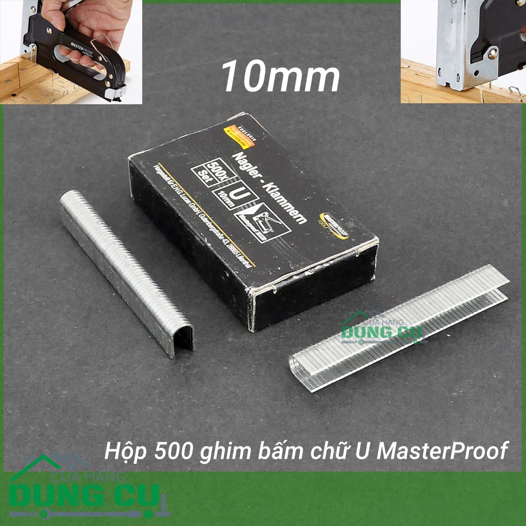 Hộp 500 ghim bấm chữ U Masterproof