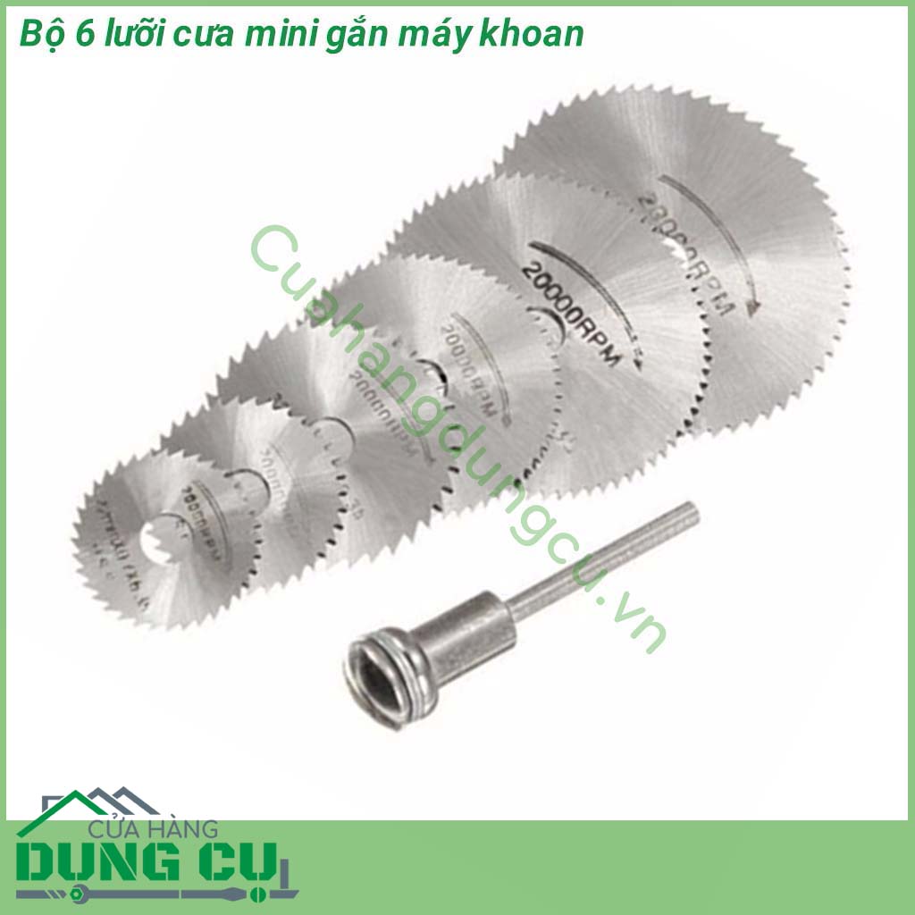 Bộ 6 lưỡi cưa mini gắn máy khoan, máy mài