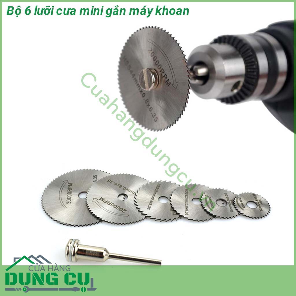 Bộ 6 lưỡi cưa mini gắn máy khoan, máy mài