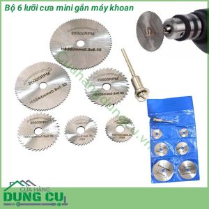 Bộ 6 lưỡi cưa mini thép HSS gắn máy khoan