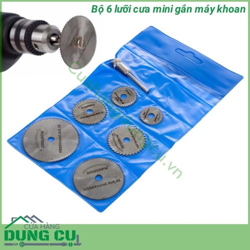 Bộ 6 lưỡi cưa mini gắn máy khoan, máy mài