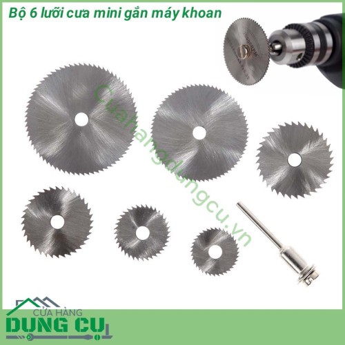 Bộ 6 lưỡi cưa mini gắn máy khoan, máy mài