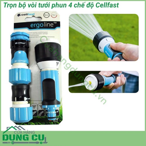 Bộ vòi tưới cây, tưới vườn rửa xe đa năng Cellfast 3/4″ 53-515