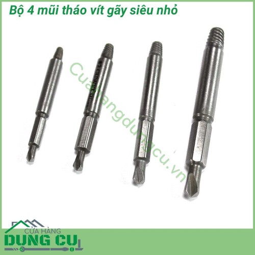 Bộ 4 mũi tháo vít gãy siêu nhỏ