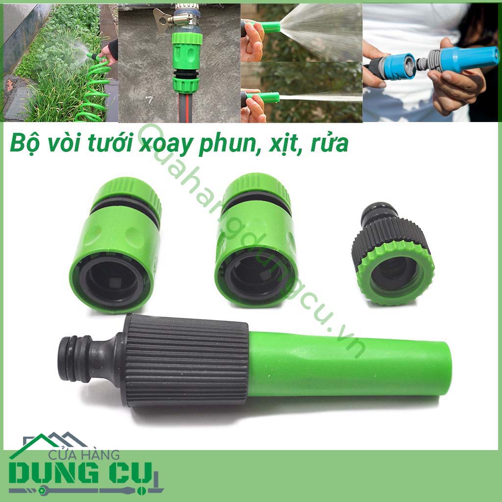 Bộ vòi tưới xoay phun, xịt, rửa