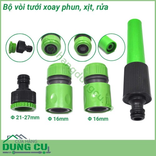 Bộ vòi tưới xoay phun, xịt, rửa