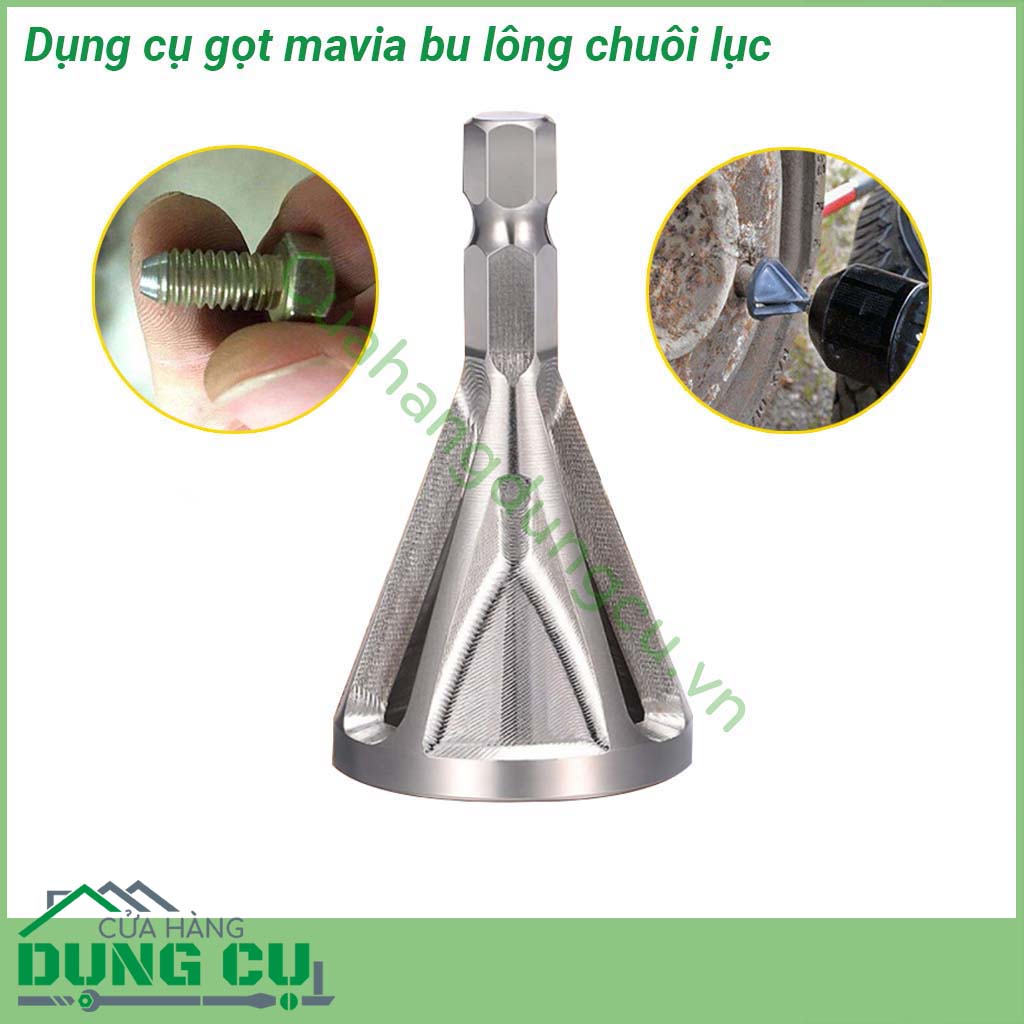 Dụng cụ gọt ma via bu lông gắn máy khoan