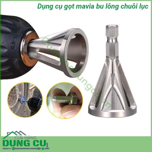 Dụng cụ gọt ma via bu lông gắn máy khoan