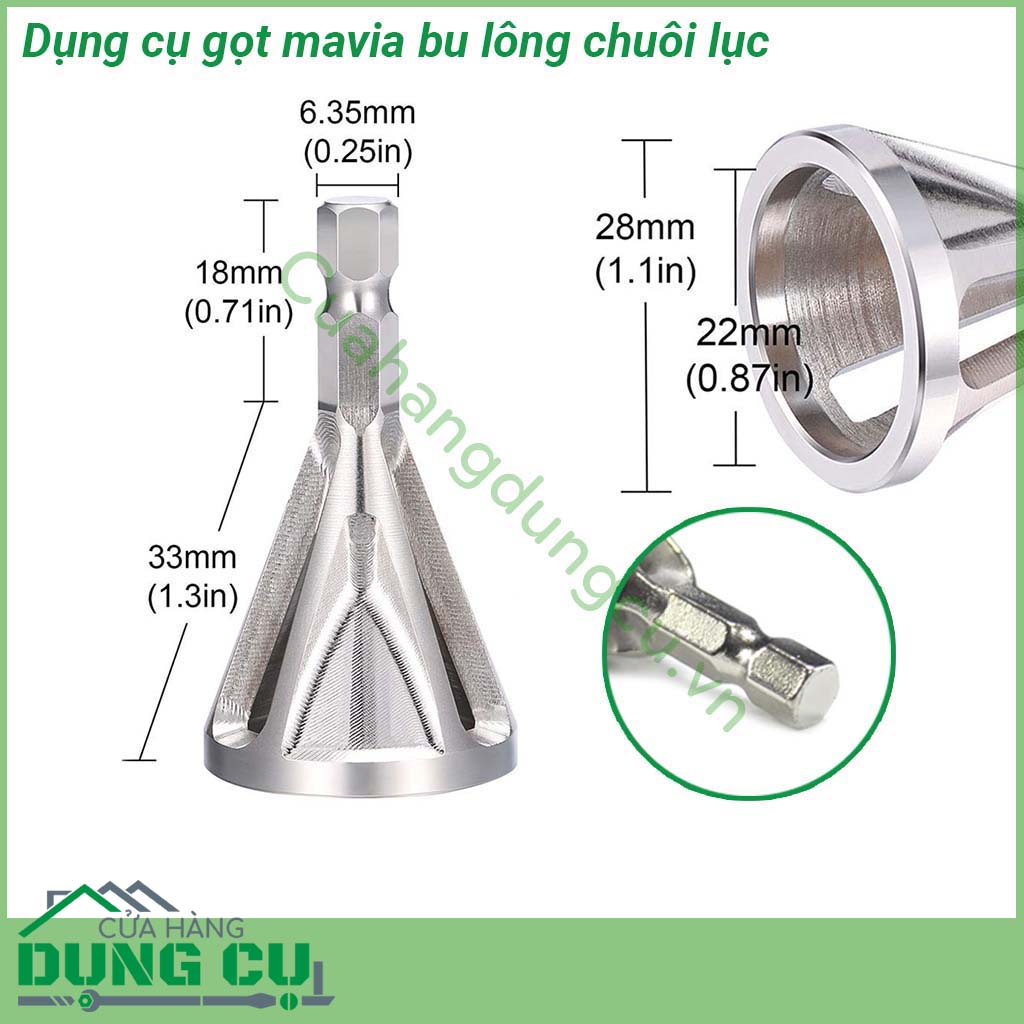 Dụng cụ gọt ma via bu lông gắn máy khoan