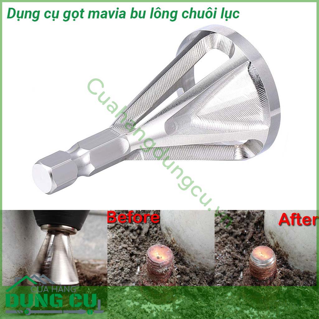 Dụng cụ gọt ma via bu lông gắn máy khoan