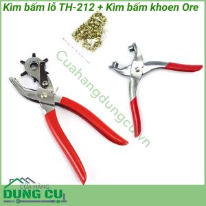 Bộ kìm bấm lỗ thắt lưng và bấm khoen ore