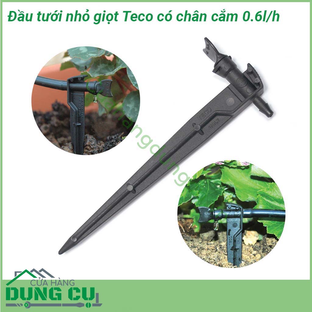 Đầu tưới nhỏ giọt Teco có chân cắm 0-6l/h