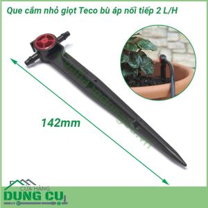 Đầu tưới nhỏ giọt Teco bù áp nối tiếp 2 đầu có chân cắm