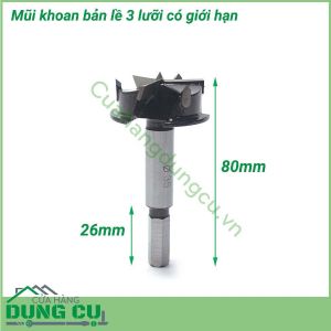 Mũi khoan bản lề 3 lưỡi có giới hạn lắp máy khoan